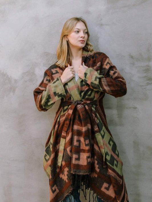 Poncho alongado boho chic inka