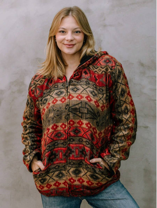 Casaco com capuz boho chic anka