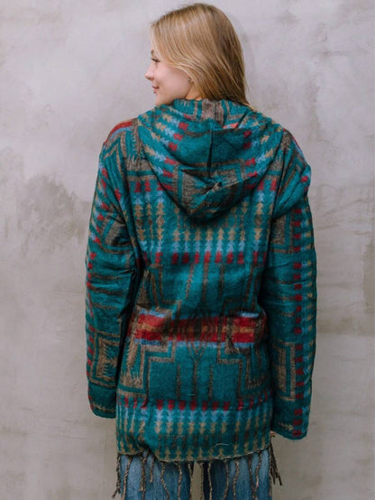 Casaco com capuz boho chic tari
