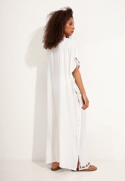 Kaftan branco bordado