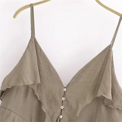 Blusa boho com alças cinza