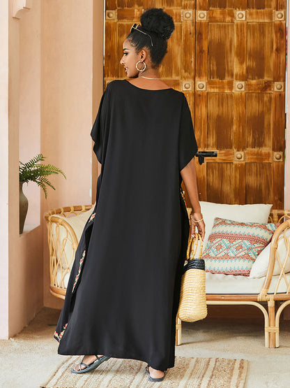 Kaftan preto bordado