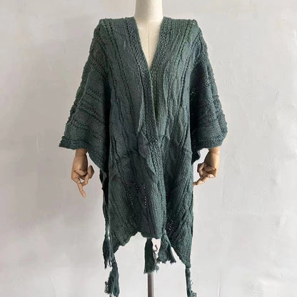 Poncho de lã liso