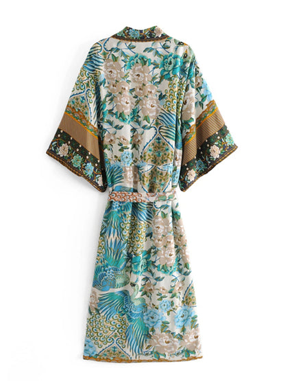 Kimono boho natureza maxi