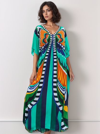 Kaftan asas vivas verde