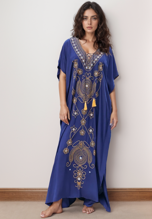 Kaftan veneza bordado com cordão