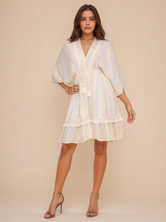 Vestido branco manga morcego