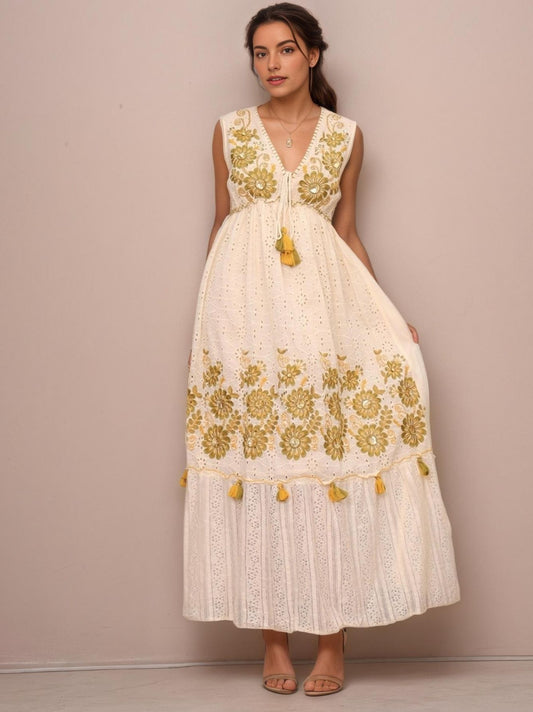 Vestido lese bordado floral
