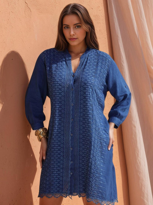 Chemise lese 100% algodão com bolsos