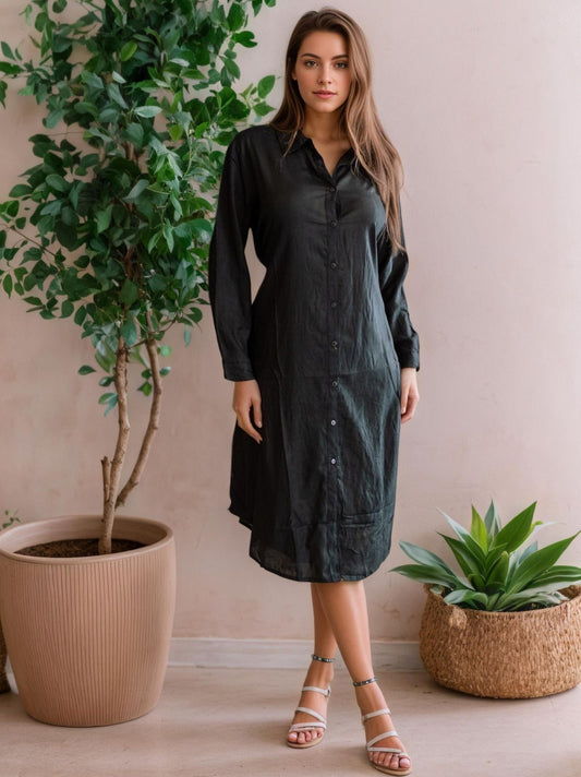 Chemise midi manga longa