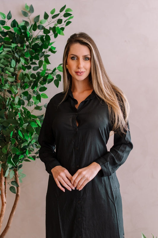 Chemise midi manga longa